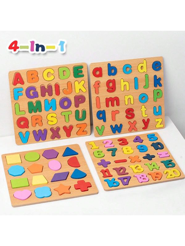 4 en 1 puzzles en bois