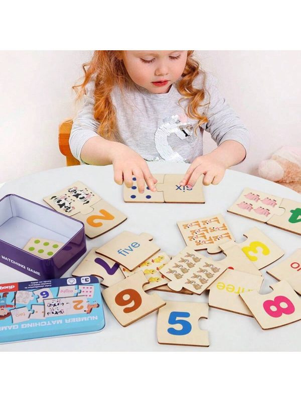Set de jouets montessori en bois chiffres anglais – Image 4