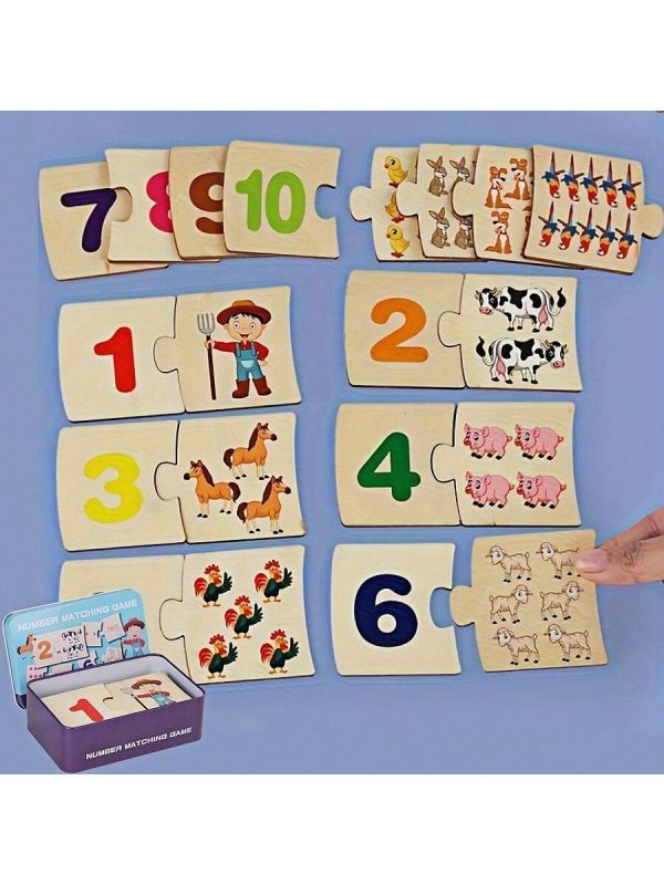 Set de jouets montessori en bois chiffres anglais – Image 2
